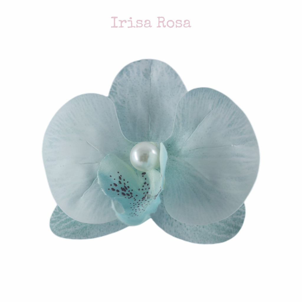 Orchid Barrette in Baby Blue