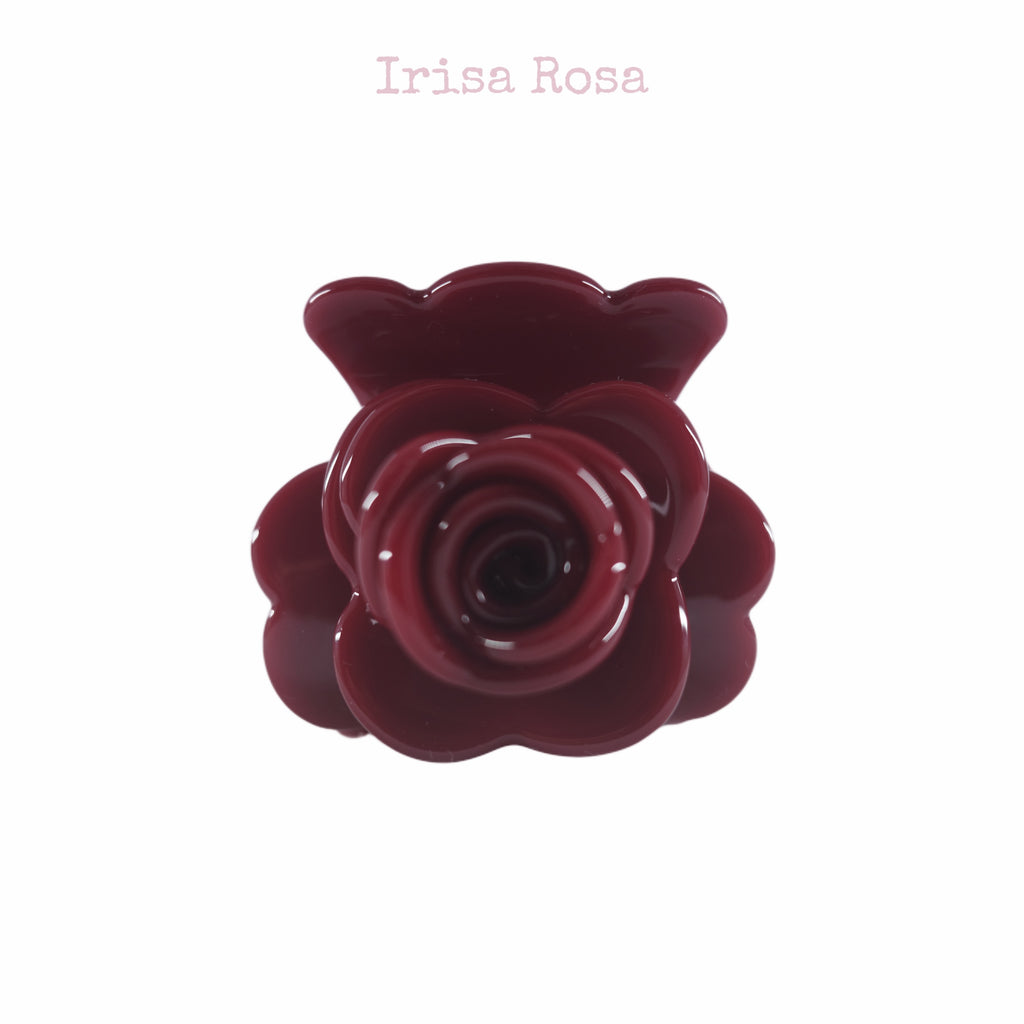 Petit Rose Hair Claw in Red