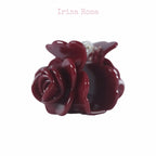 Petit Rose Hair Claw in Red