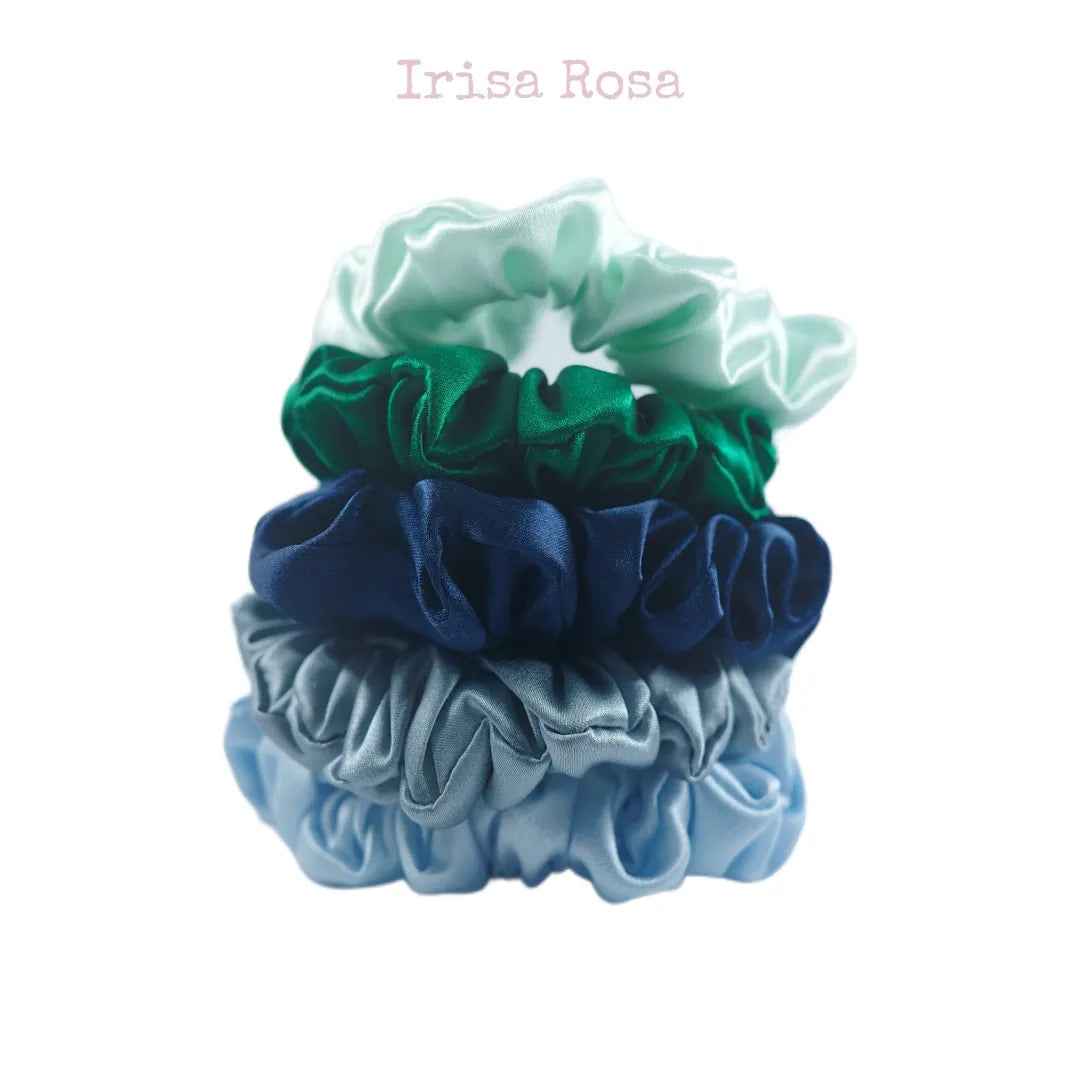 Silk Scrunchie Set in Dream Blueberry (5pcs)