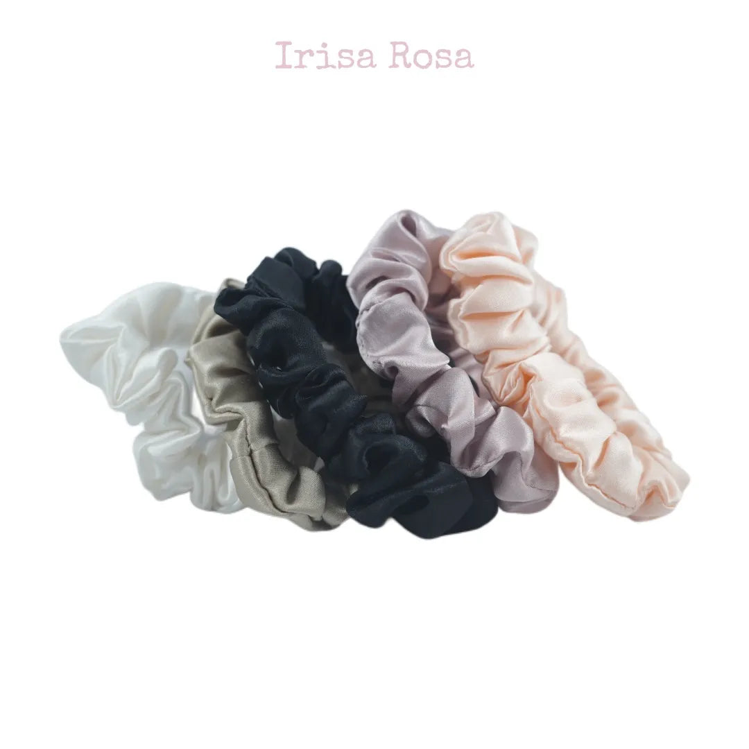 Silk Scrunchie Set in Dream Champagne (5pcs)