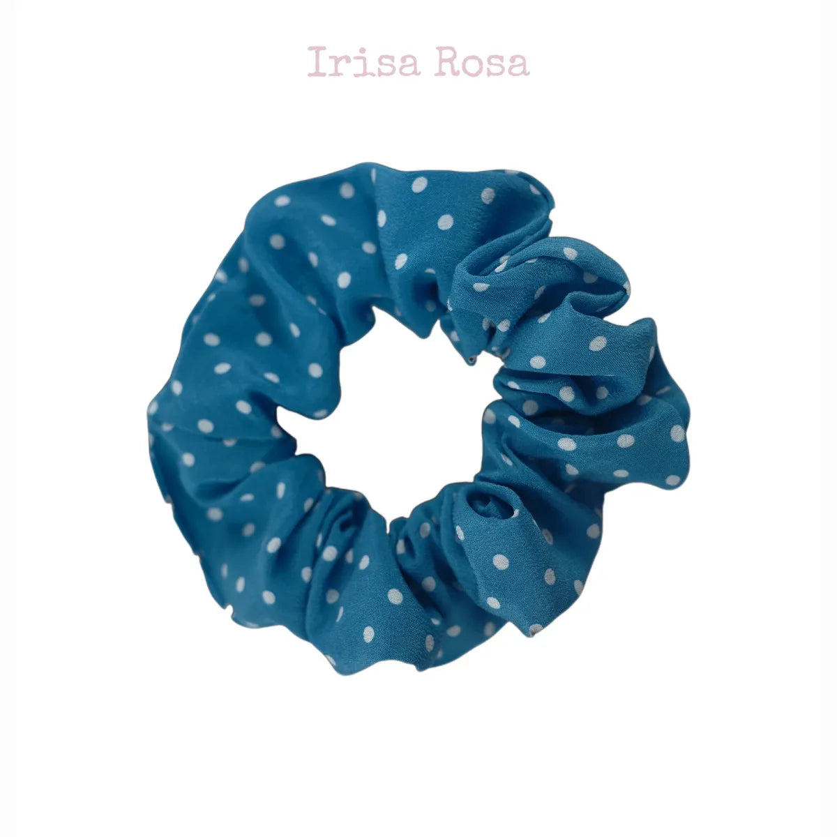 Silk Scrunchie in Blue Dot