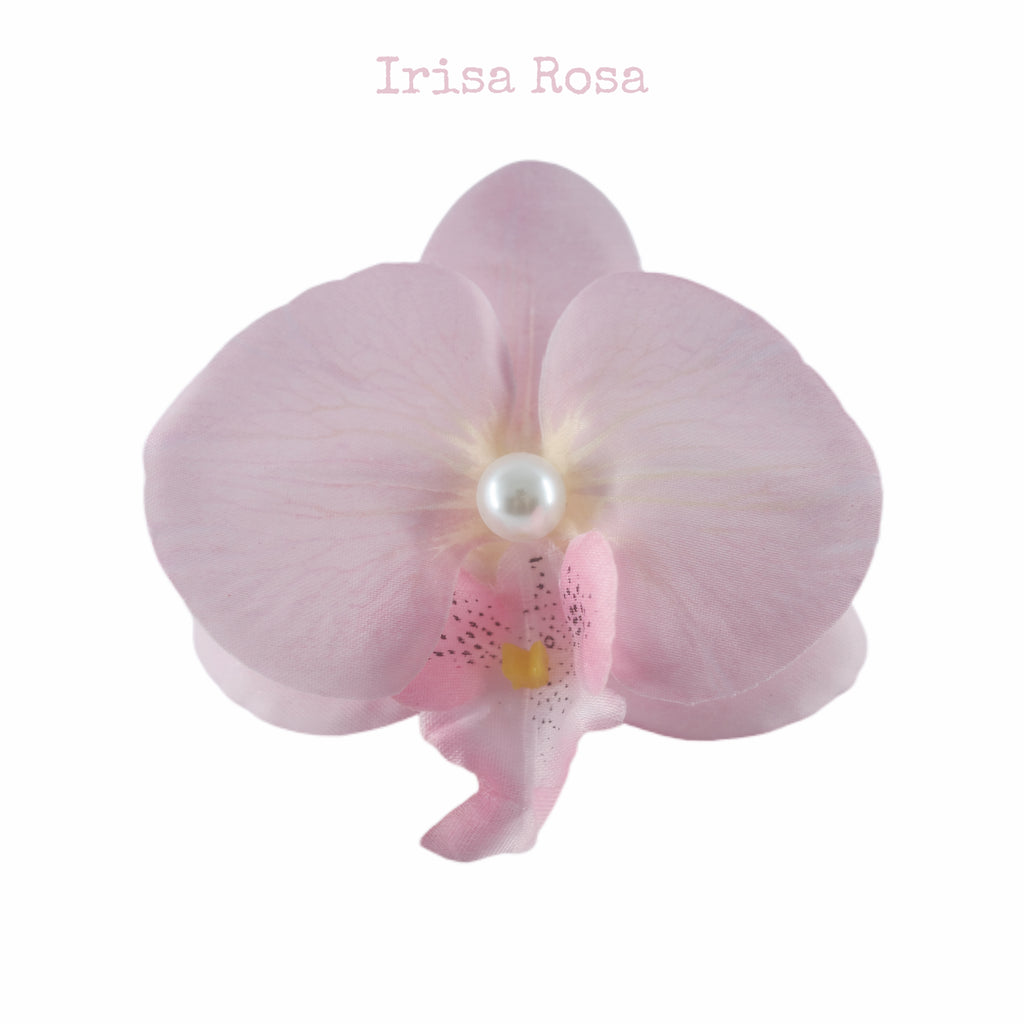 Orchid Barrette in Pink Jade