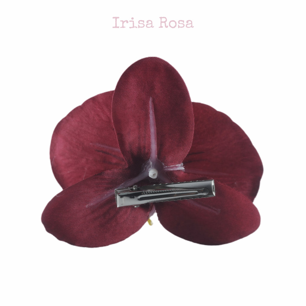 Orchid Barrette in Ruby