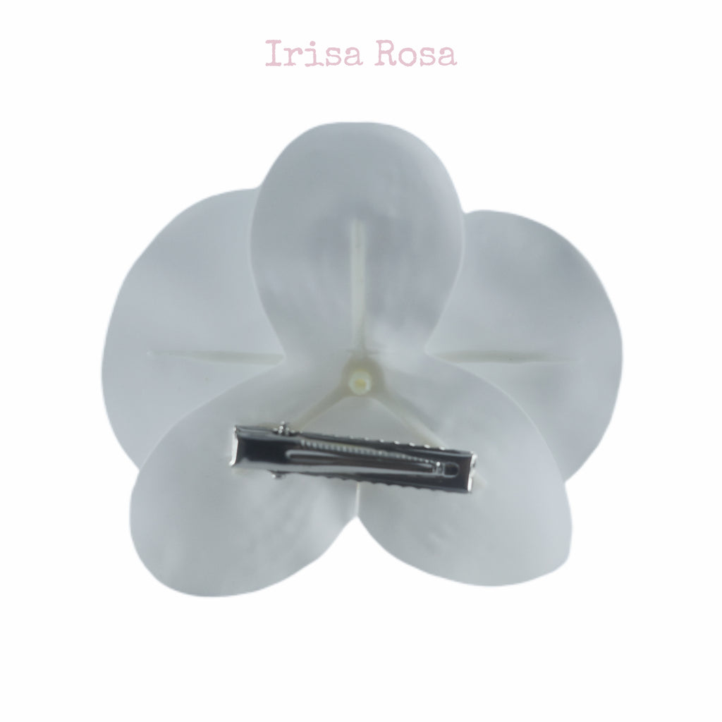 Orchid Barrette in Snow