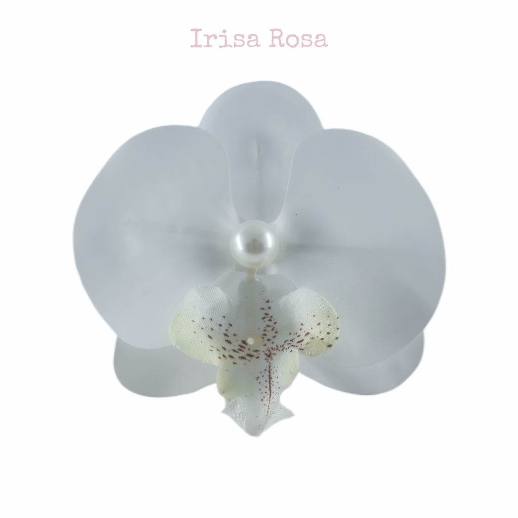Orchid Barrette in Snow