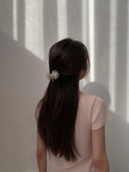 Petit Rose Hair Claw in White