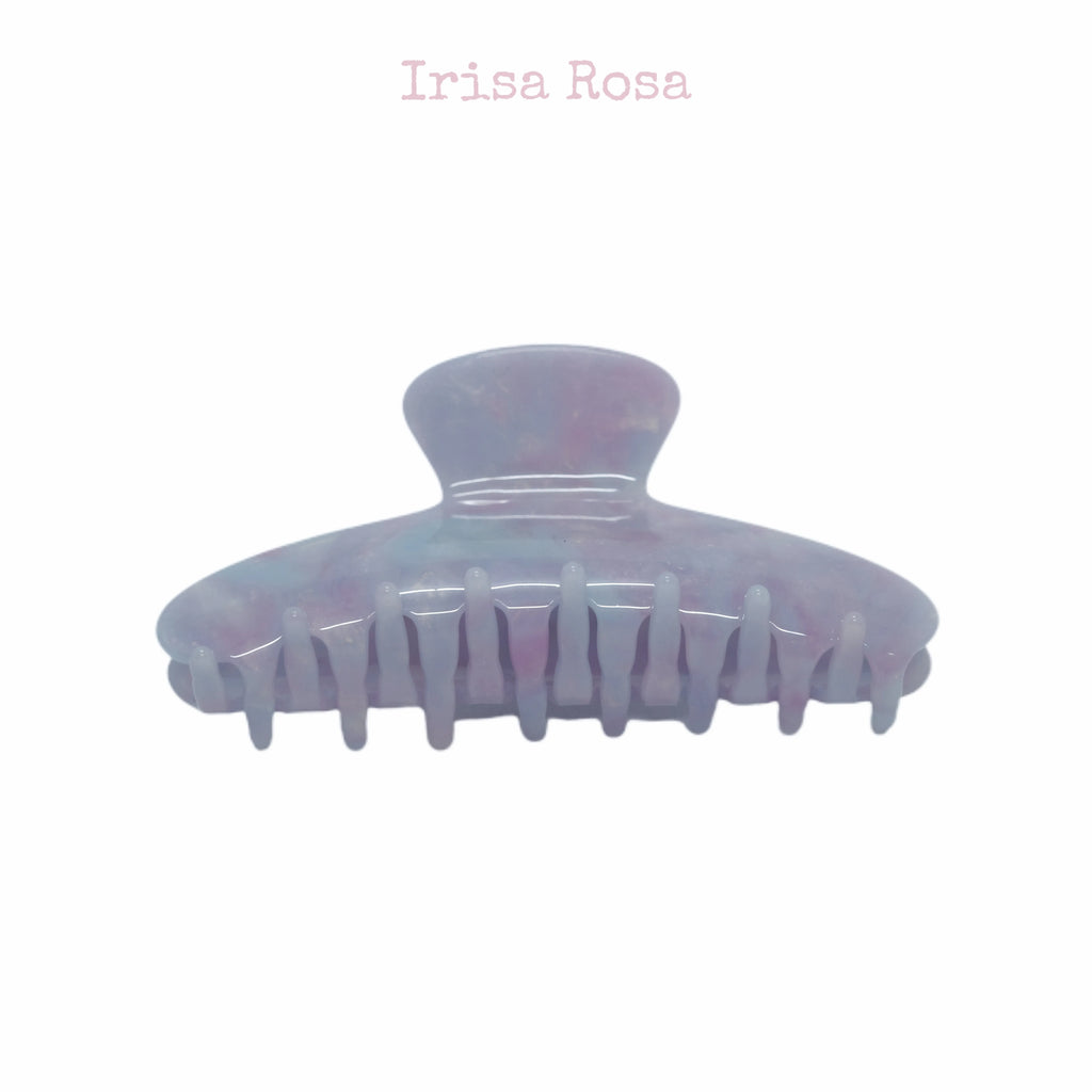 Angled view of Big Dipper Hair Claw in Purple – durable matte finish with starry elegance