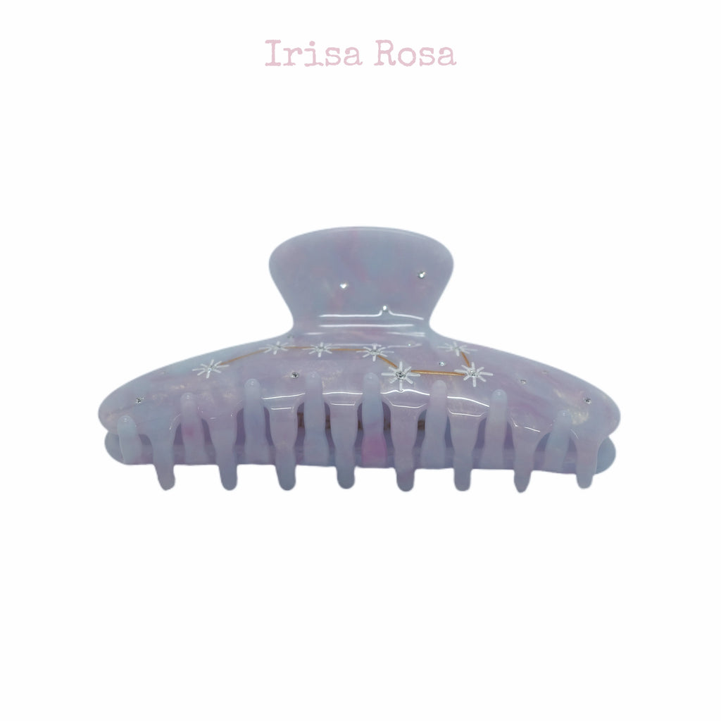 Side view of Big Dipper Hair Claw in Purple – sturdy grip for thick or long hair