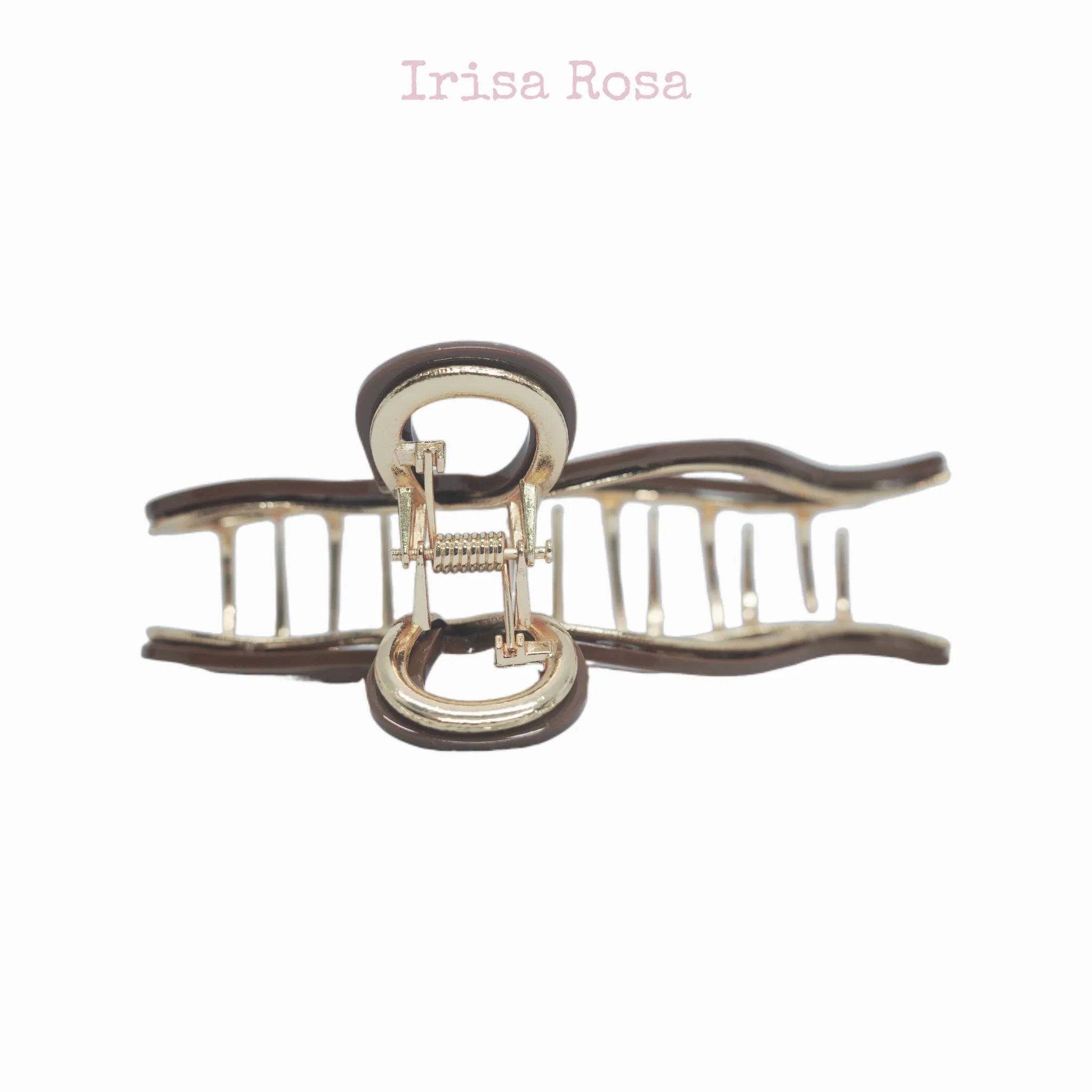 Brown bow claw clip Side – durable claw clip for thick hair