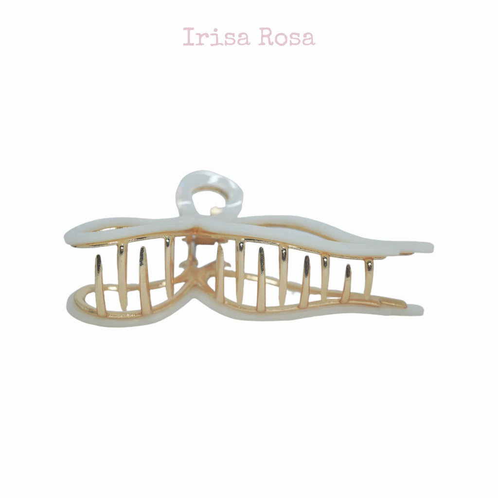 Pure White Bow Hair Clip Side – Elegant Hair Accessories for Women