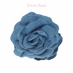 Denim Camellia Hair Claw – unique blue floral claw clip for women