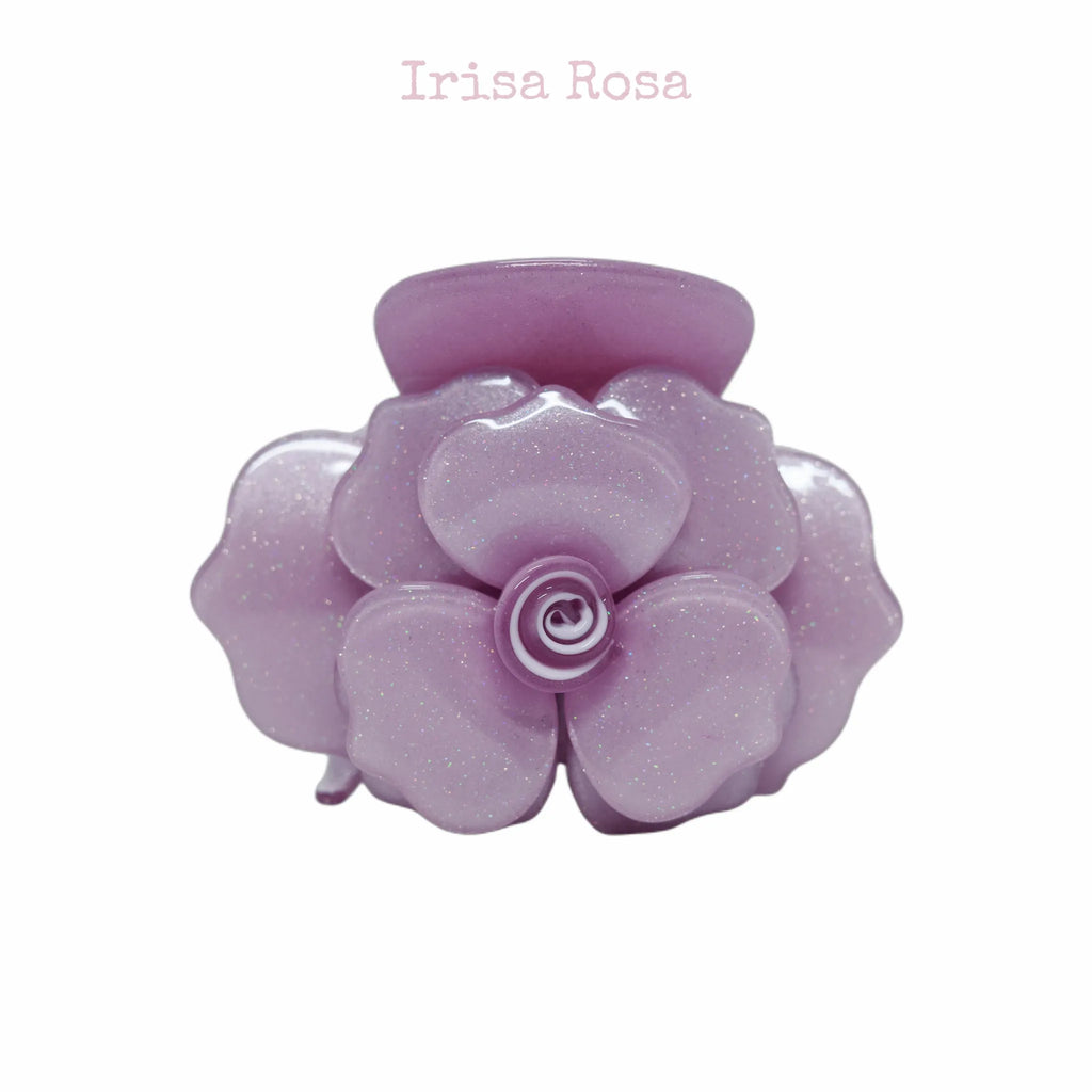 Grande Rose Claw in Purple – stylish floral claw clip hair accessory for women