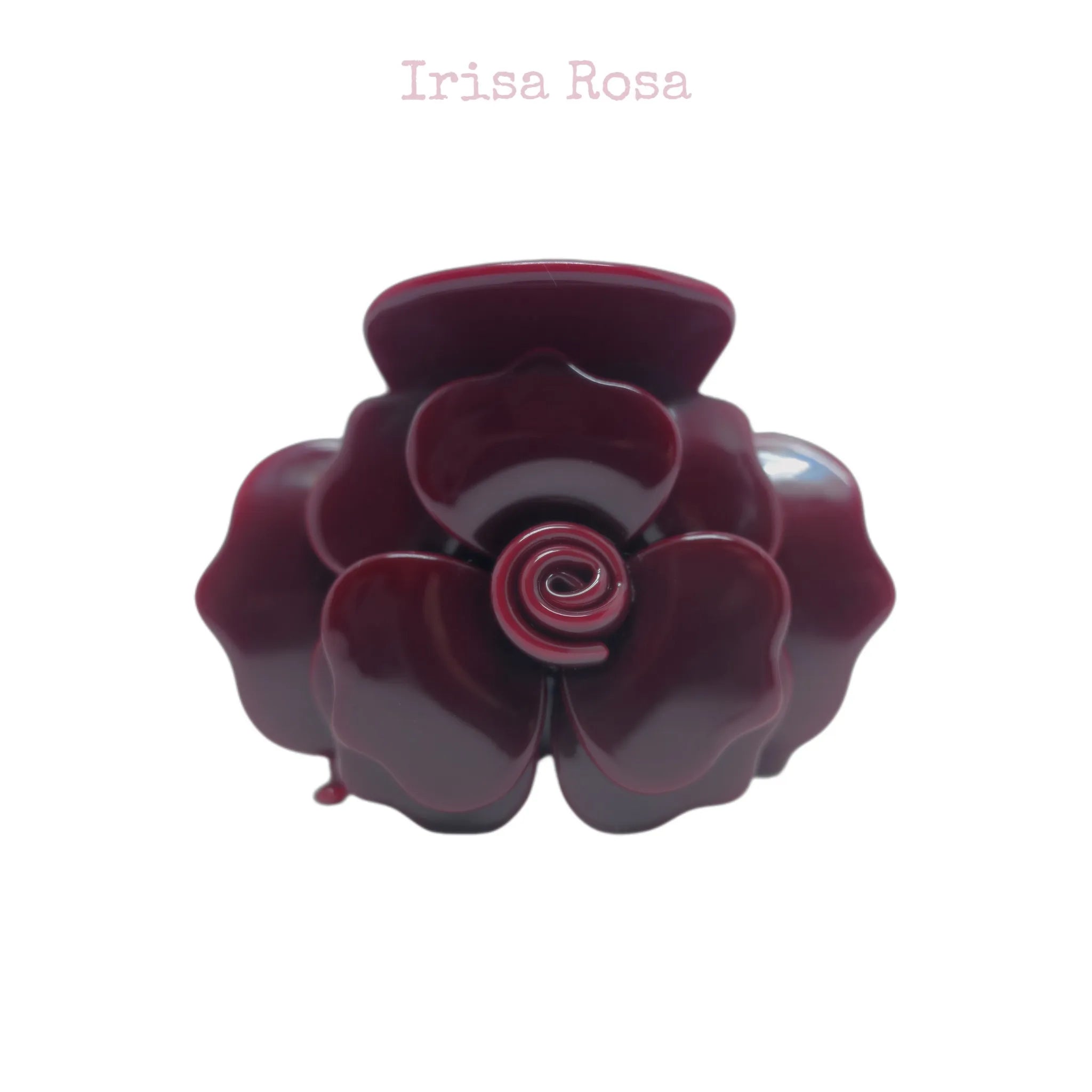 Grande Rose Claw in Red – bold floral claw clip hair accessory for women