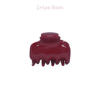 Irisa Rosa mini red hair claw clip – strong grip small acetate clip