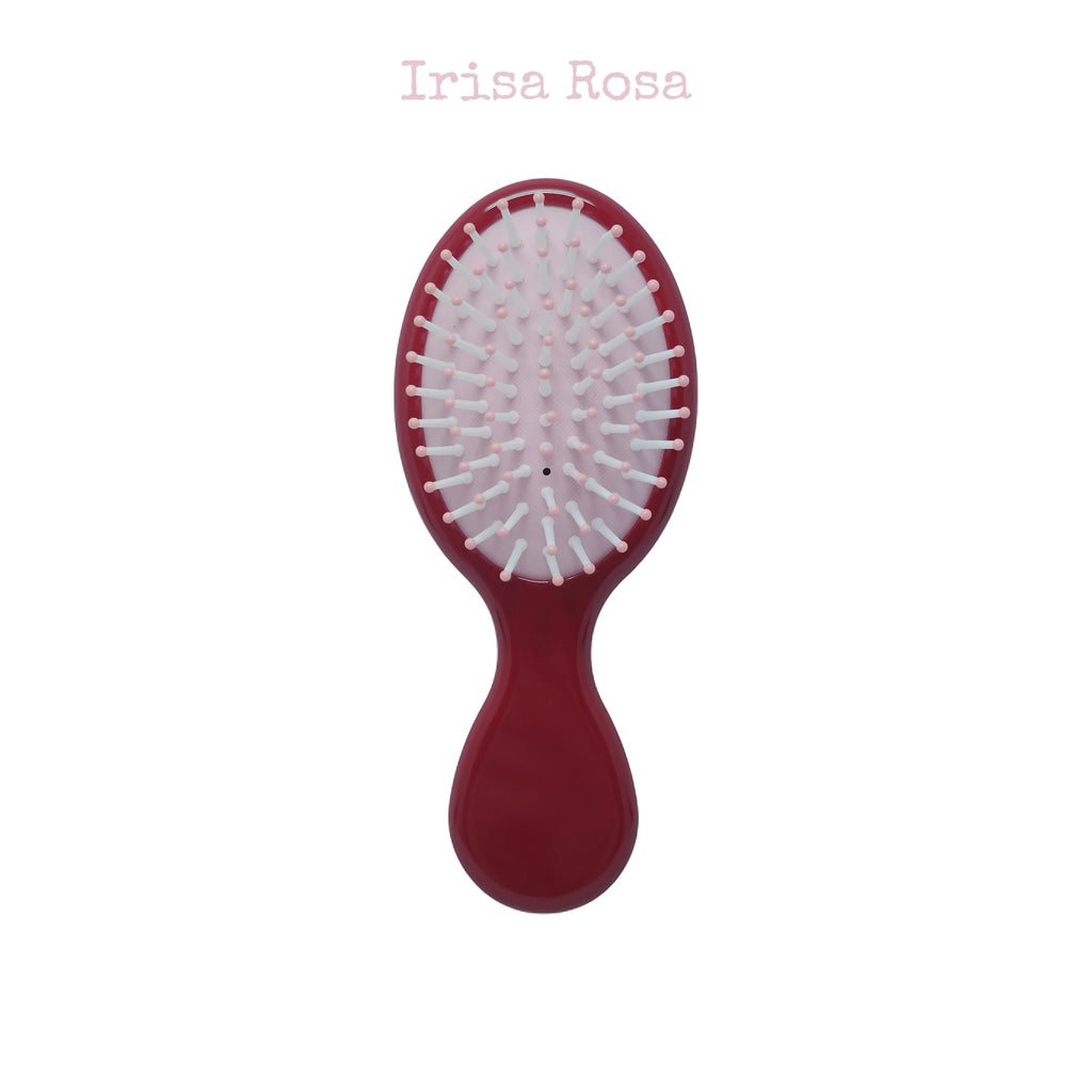 Irisa Rosa red hair brush with white bristles Front – Mon Cheri collection