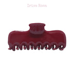 Glossy red acetate claw clip, strong grip, from Irisa Rosa