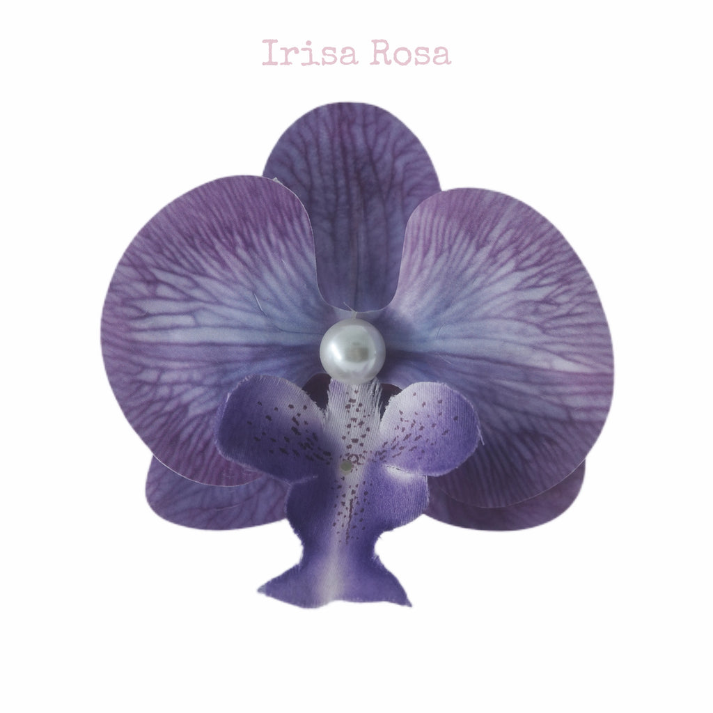 Orchid Barrette in Amethyst – purple orchid hair clip