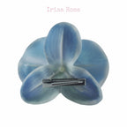 Back view of Blue Ink Orchid Barrette – deep navy orchid hair clip