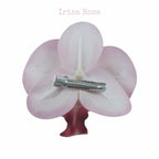 Back view of Freckle Orchid Barrette – light pink orchid hair clip