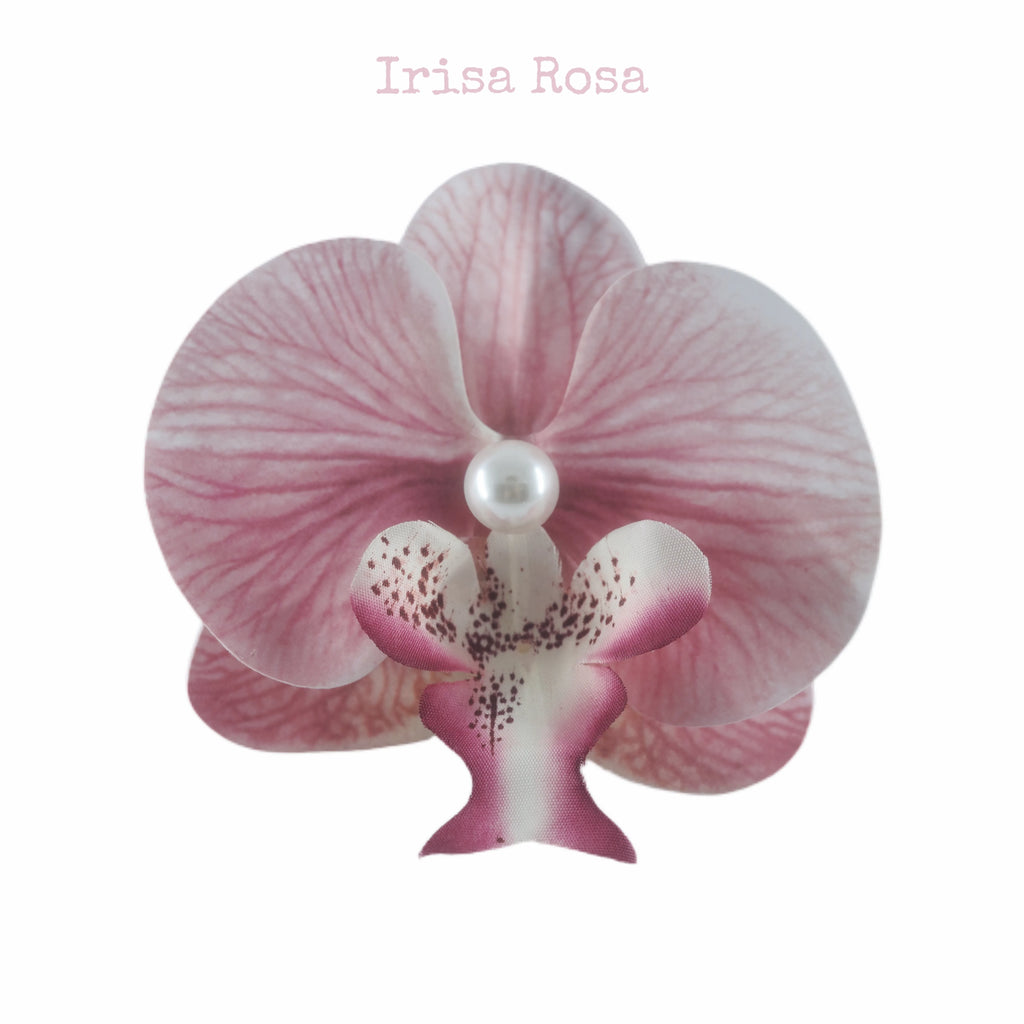 Orchid Barrette in Himalaya – white orchid hair clip