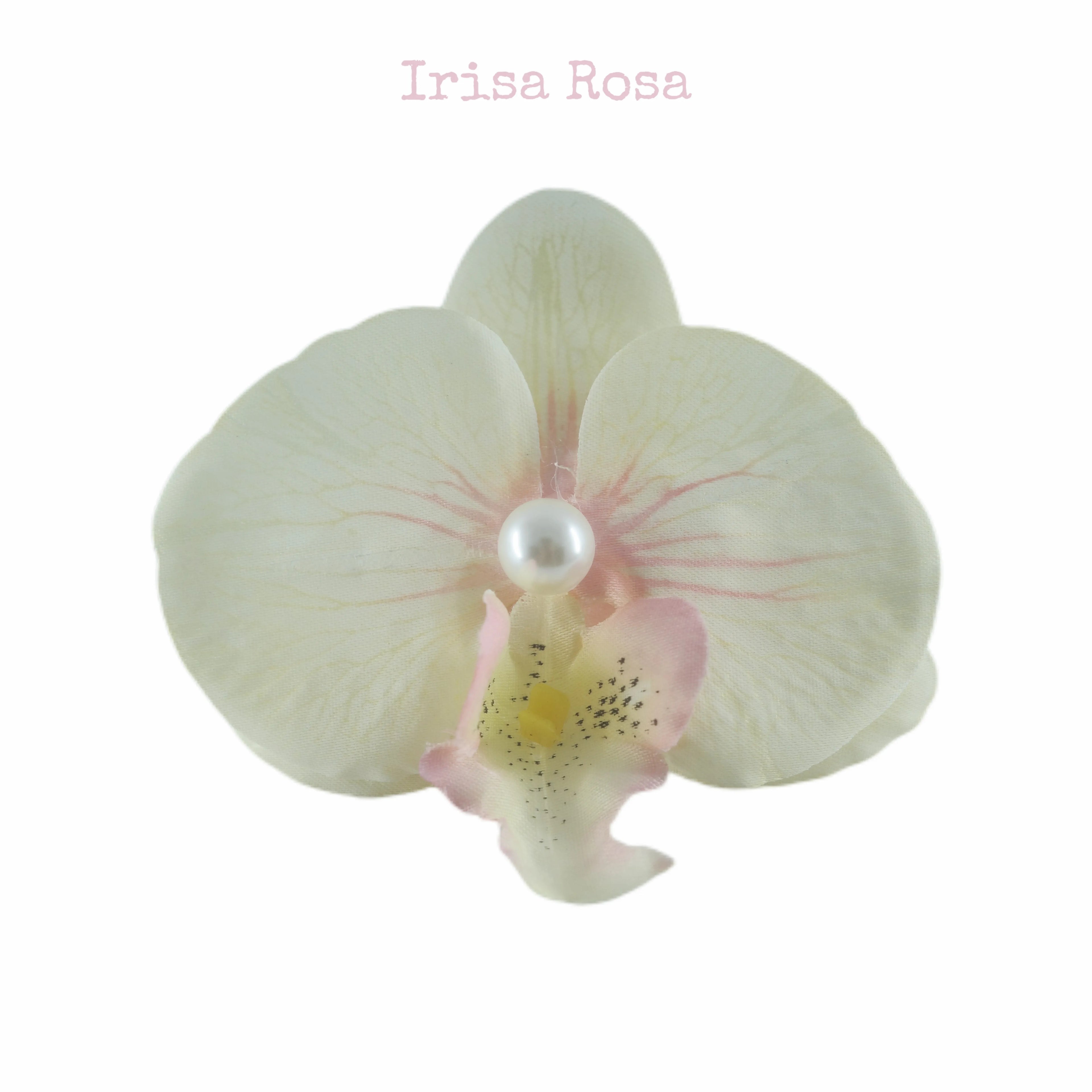 Orchid Barrette in Lemon Butter – yellow orchid hair clip