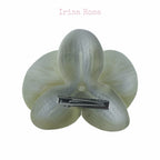 Back view of Matcha Orchid Barrette – green orchid hair clip