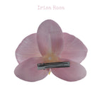 Back view of Pink Jade Orchid Barrette – pink orchid hair clip