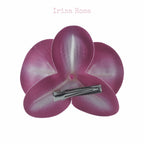 Back view of Queenie Orchid Barrette – royal purple orchid hair clip