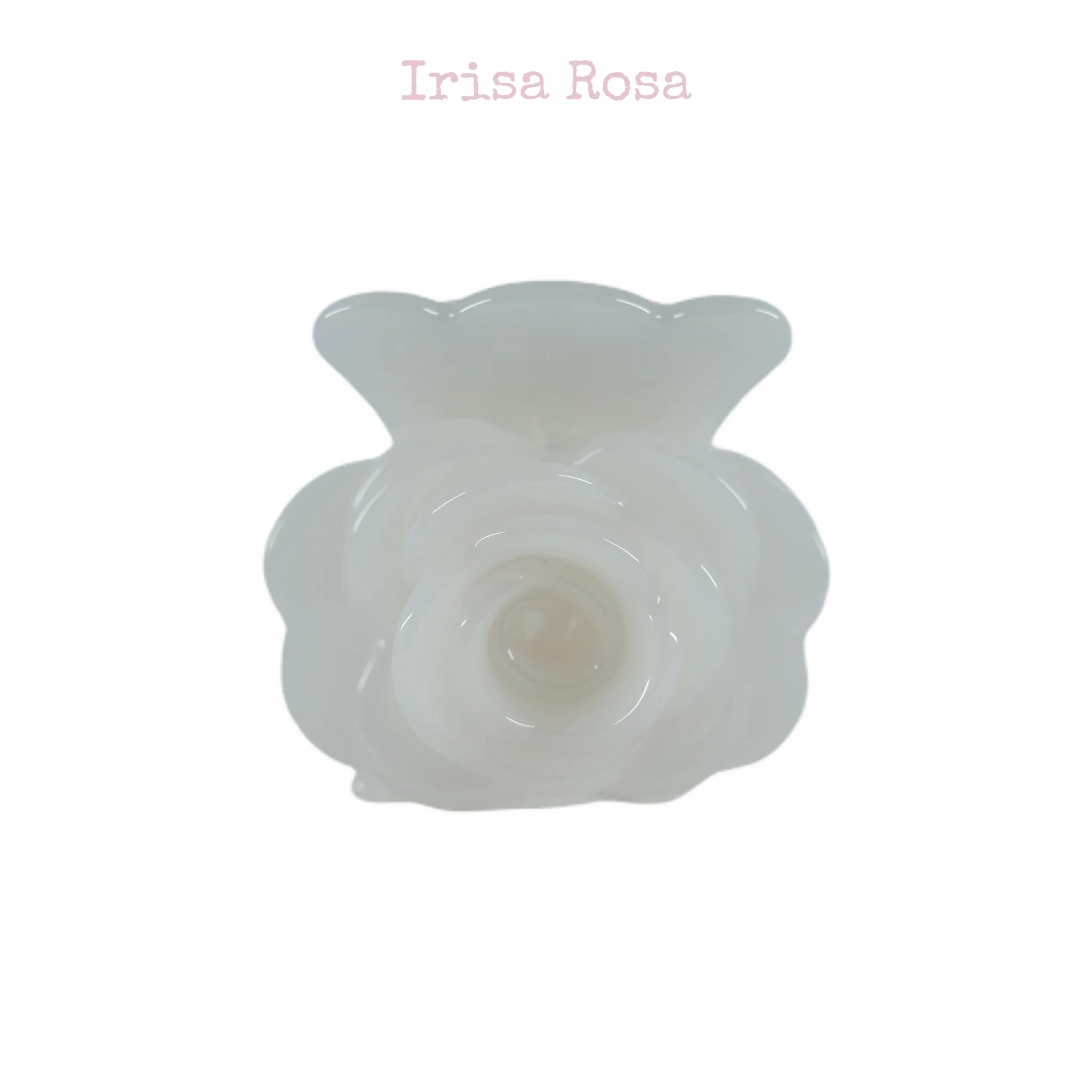 Petit Rose Hair Claw in White – delicate floral claw clip accessory
