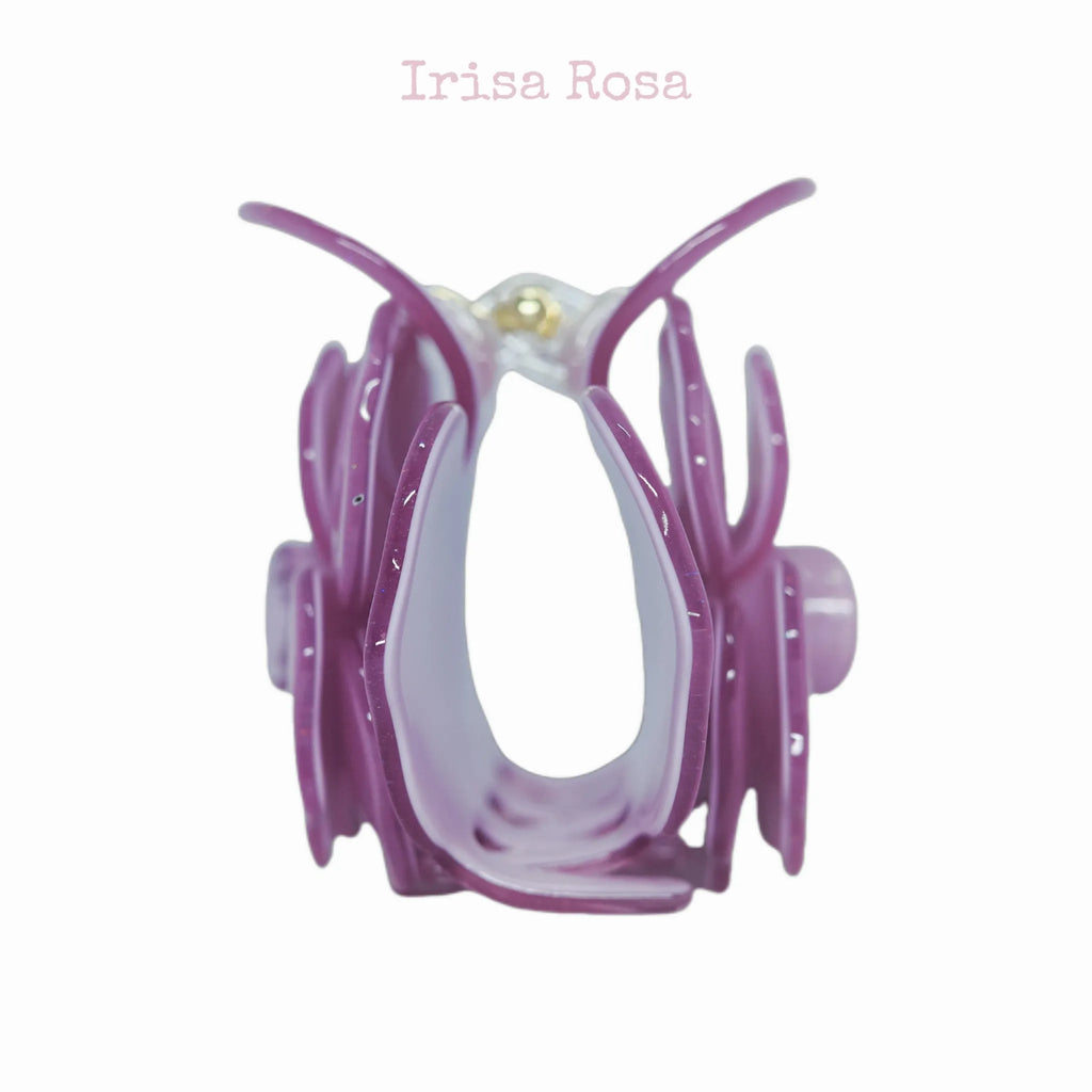 Purple rose hair claw clip – elegant wedding and party hair accessory
