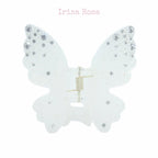 Sparkle Flutter White Butterfly Hair Claw – elegant women’s claw clip accessory